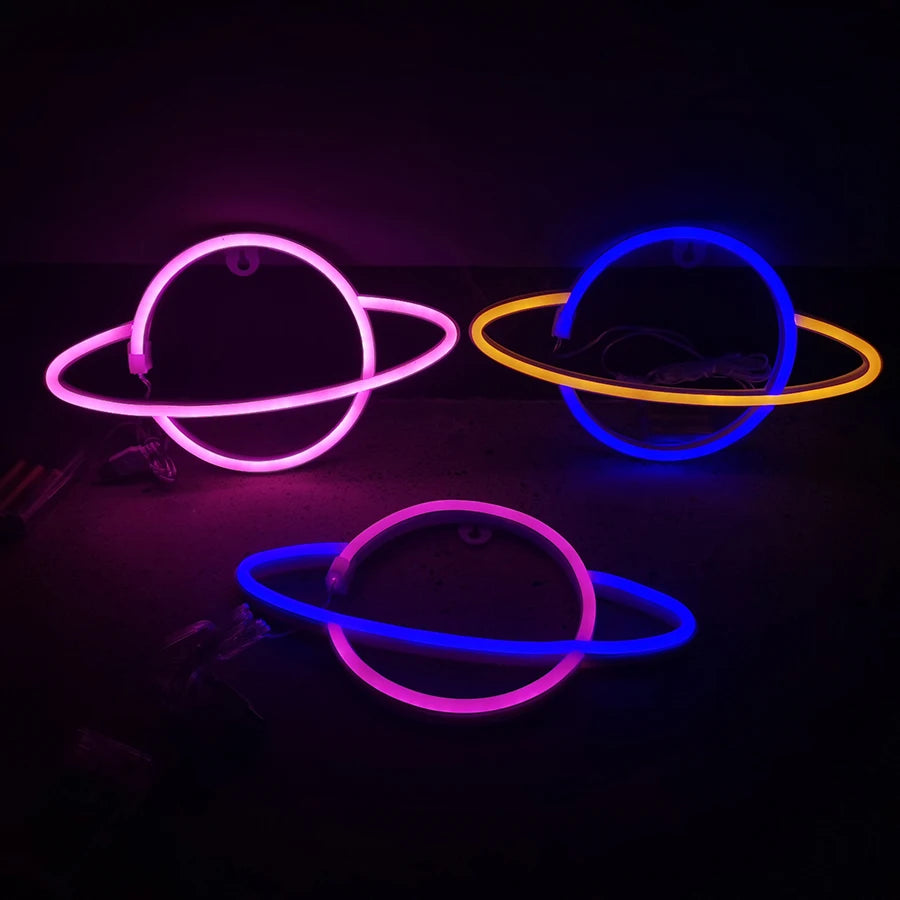 Planet Spaceman Alien Neon LED Sign Varieties