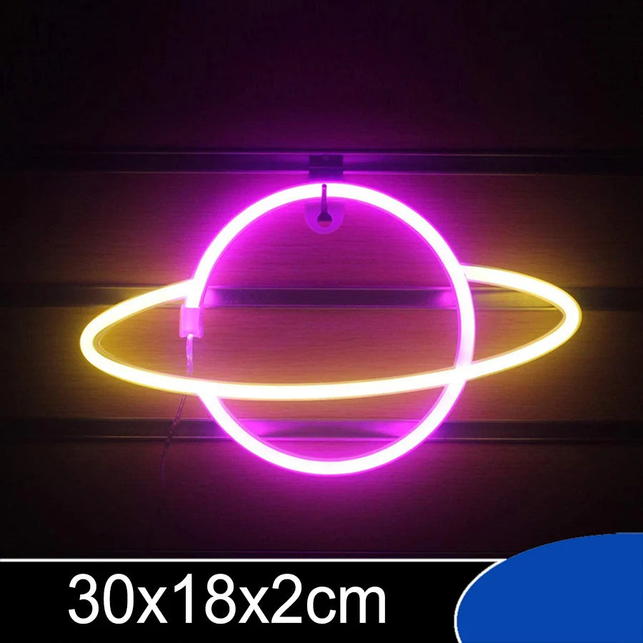 Planet Spaceman Alien Neon LED Sign Varieties