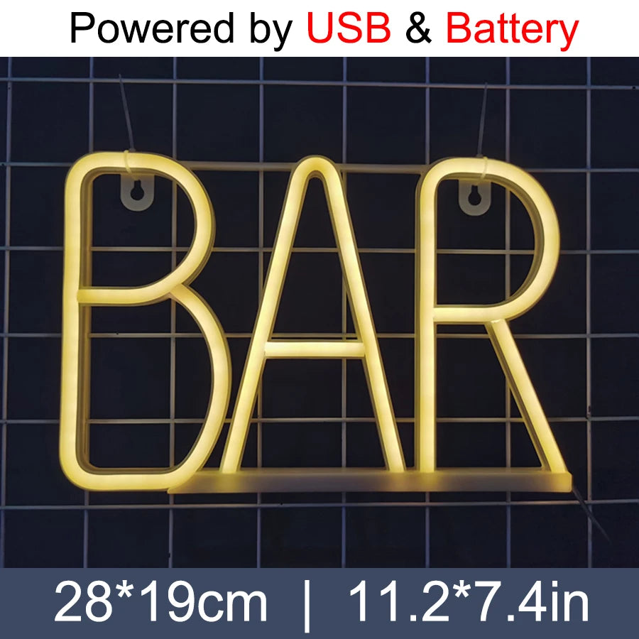 LED Neon Sign Light Letter Coffee Welcome Modeling Decoration Lamp USB & Battery Case Game Room Bar Shop Wall Wholesale Gift