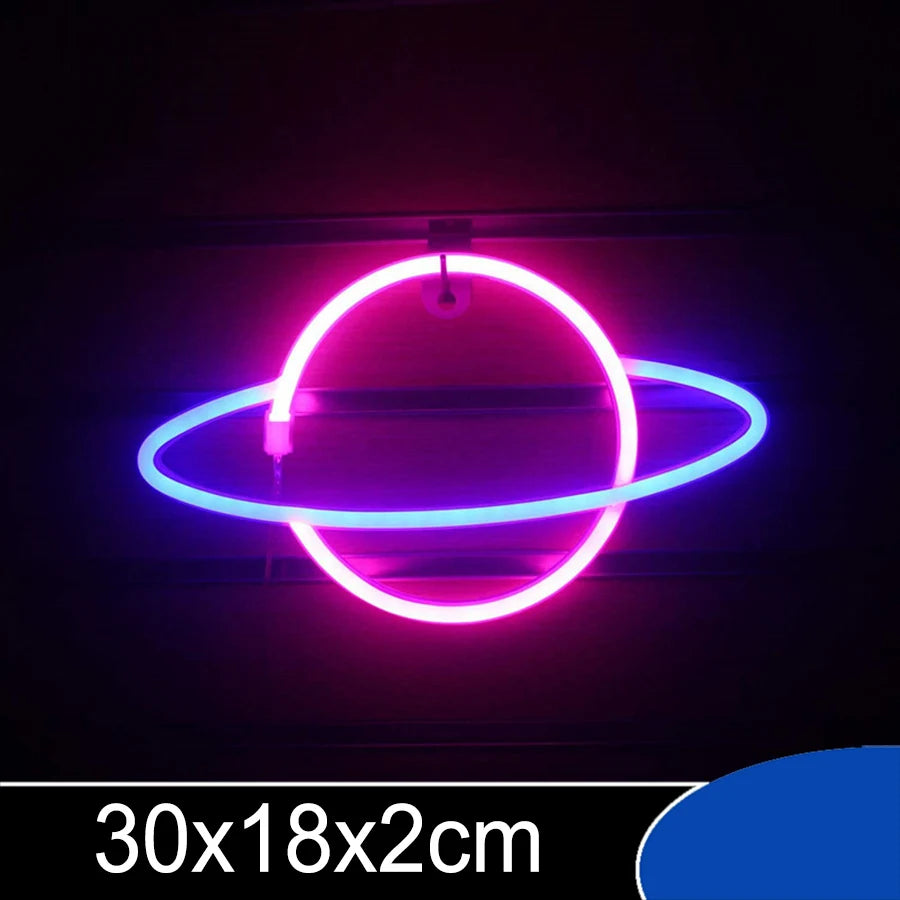 Planet Spaceman Alien Neon LED Sign Varieties