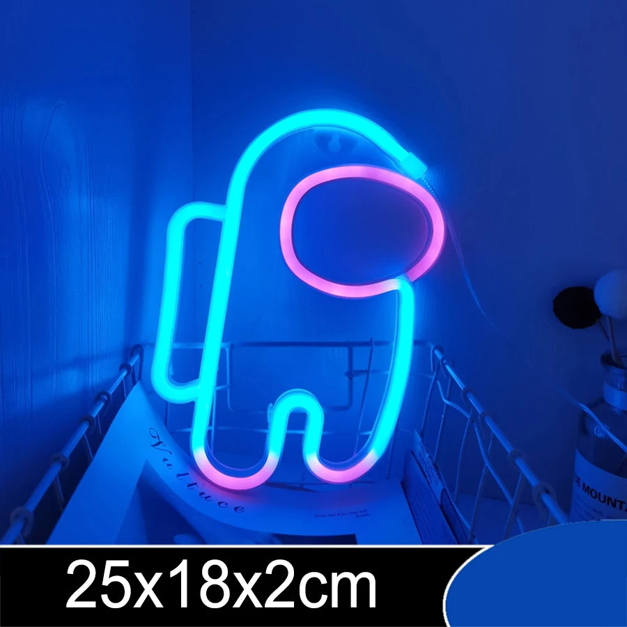 Planet Spaceman Alien Neon LED Sign Varieties