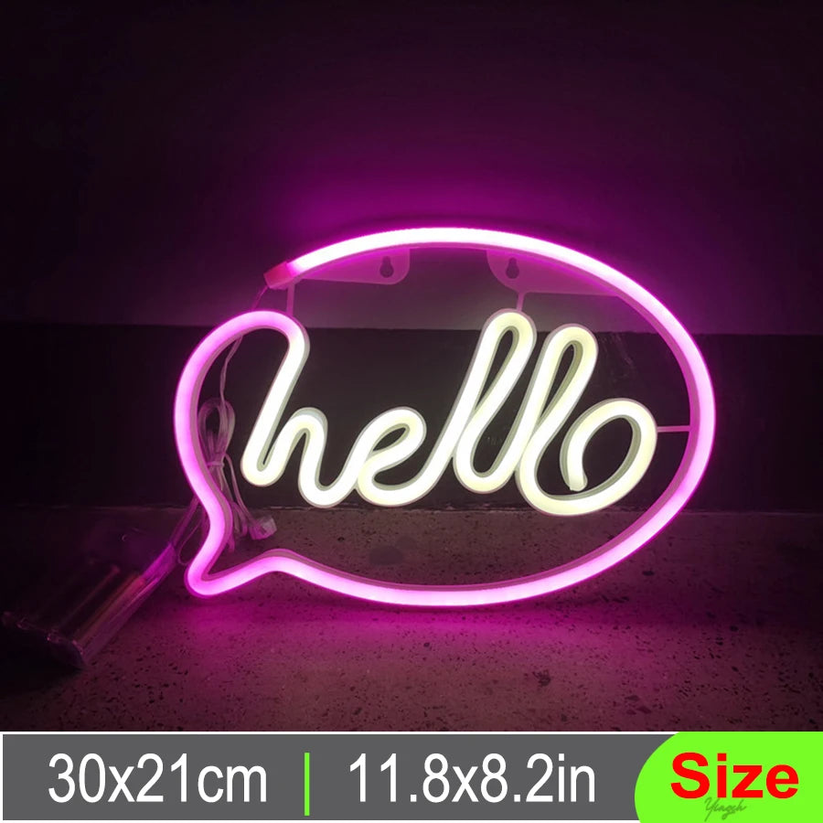 LED Neon Sign Light Letter Coffee Welcome Modeling Decoration Lamp USB & Battery Case Game Room Bar Shop Wall Wholesale Gift