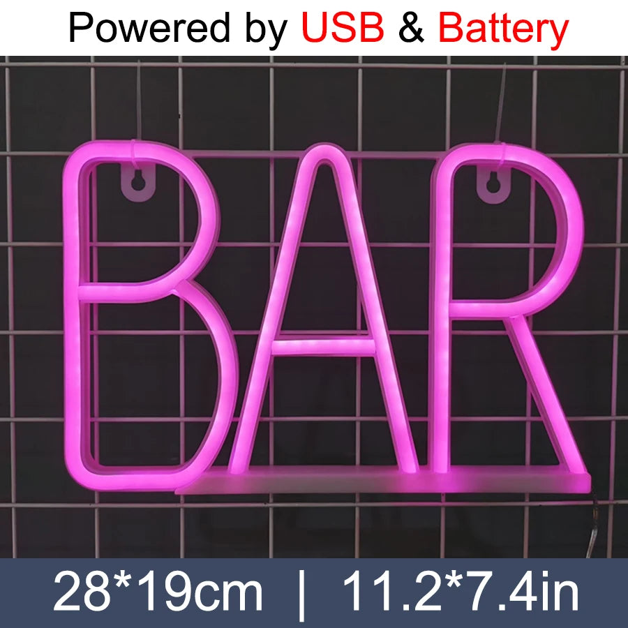 LED Neon Sign Light Letter Coffee Welcome Modeling Decoration Lamp USB & Battery Case Game Room Bar Shop Wall Wholesale Gift