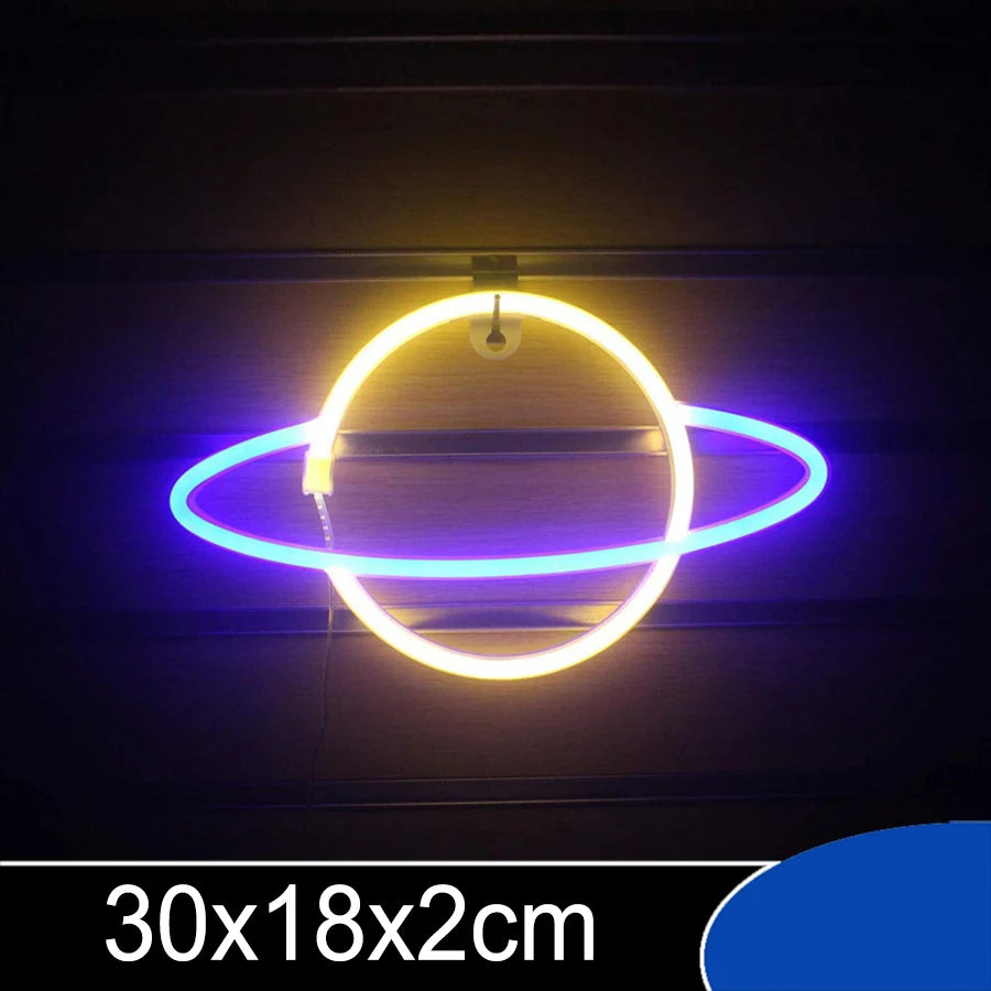 Planet Spaceman Alien Neon LED Sign Varieties