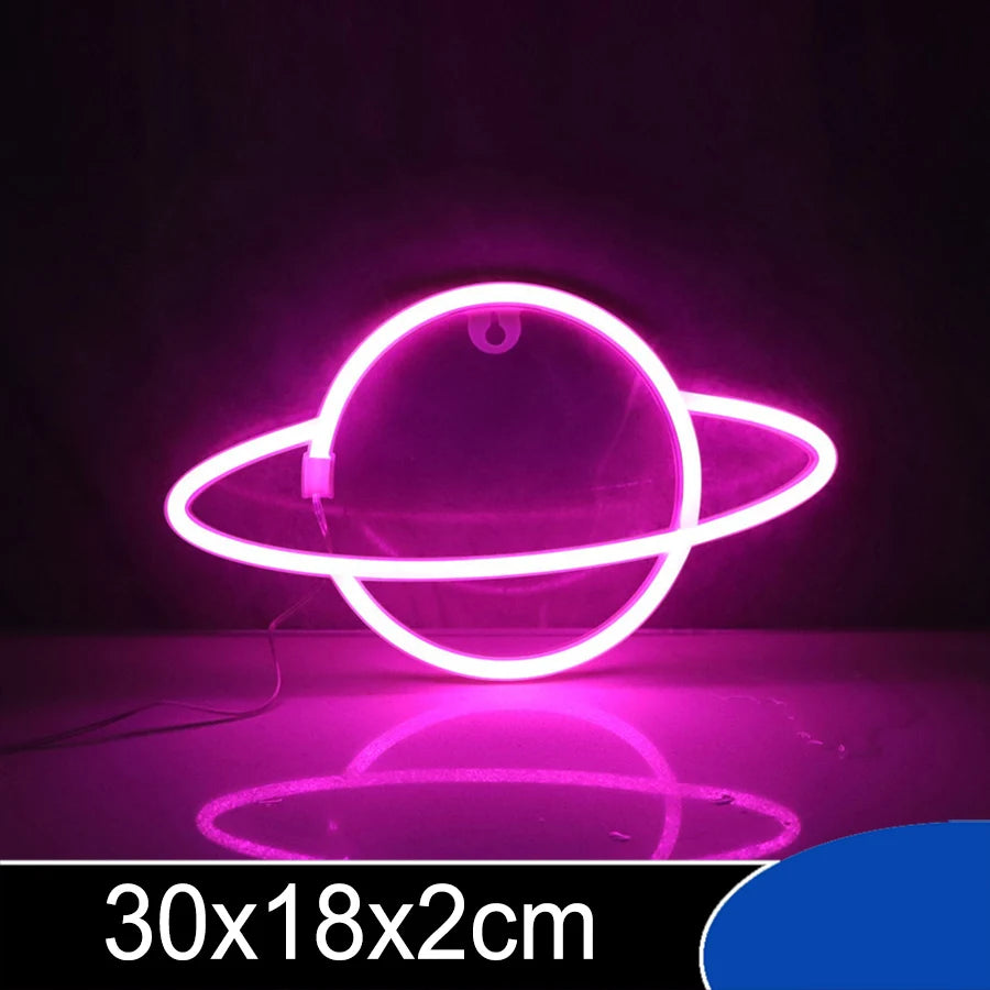 Planet Spaceman Alien Neon LED Sign Varieties