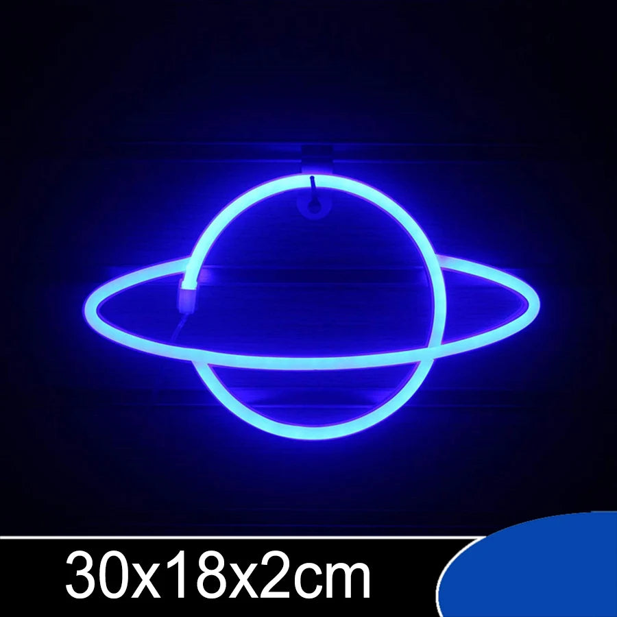 Planet Spaceman Alien Neon LED Sign Varieties