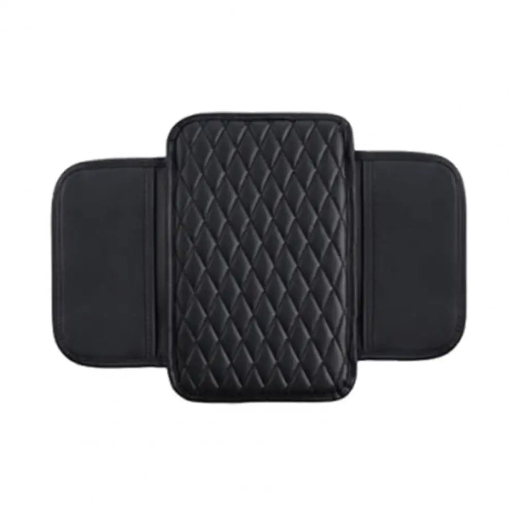 Car Armrest Mat Leather Armrest Cover Cushion with Side Storage Pockets